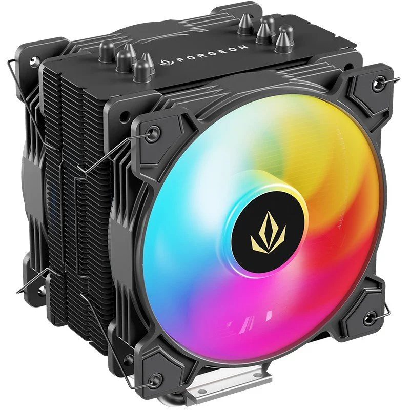 Detalle de Forgeon Air Solarian 5Pipes 2x120mm ARGB CPU Cooler Negro: rendimiento y estilo para la gama media