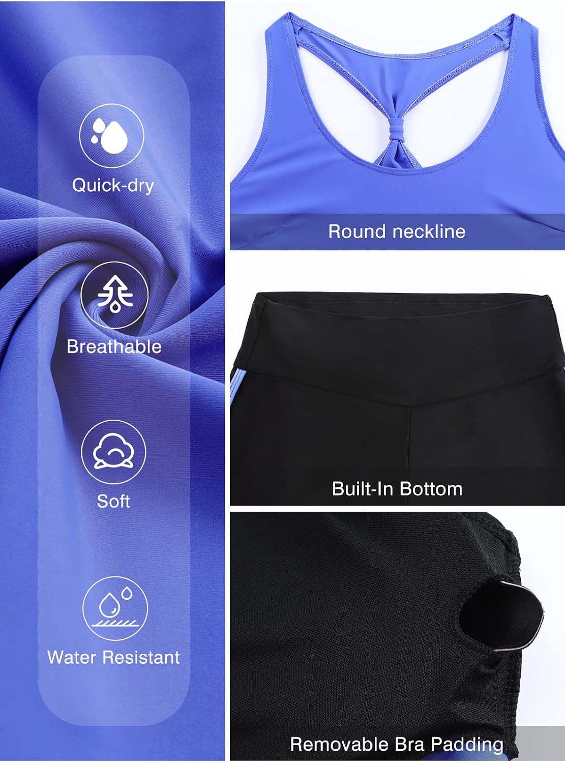 Thumbnail 6 de Aleumdr 3-Piece Tankini Swimwear Set