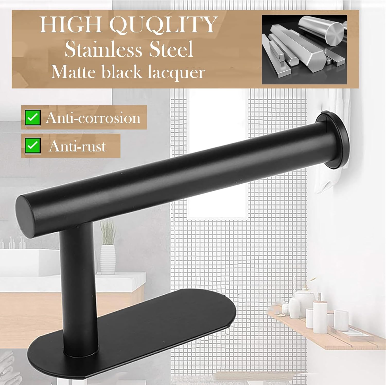 Detalle 2 de JOPOFI Toilet Paper Holder, Matte Black