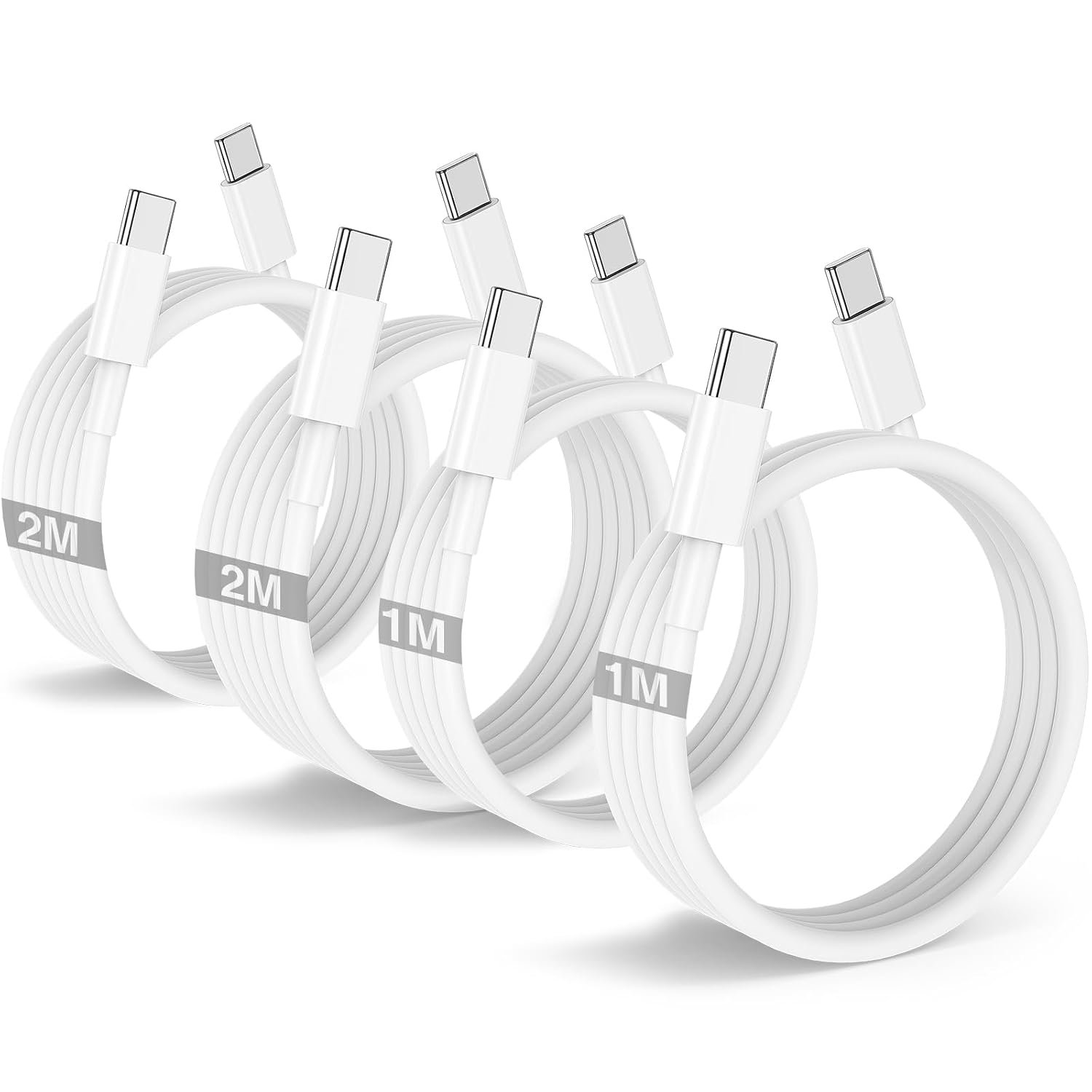 Detalle de USB C to USB C Cable 60W (4Pack 2M+1M) – Fast, Durable, and Ready for iPhone 17 series and more
