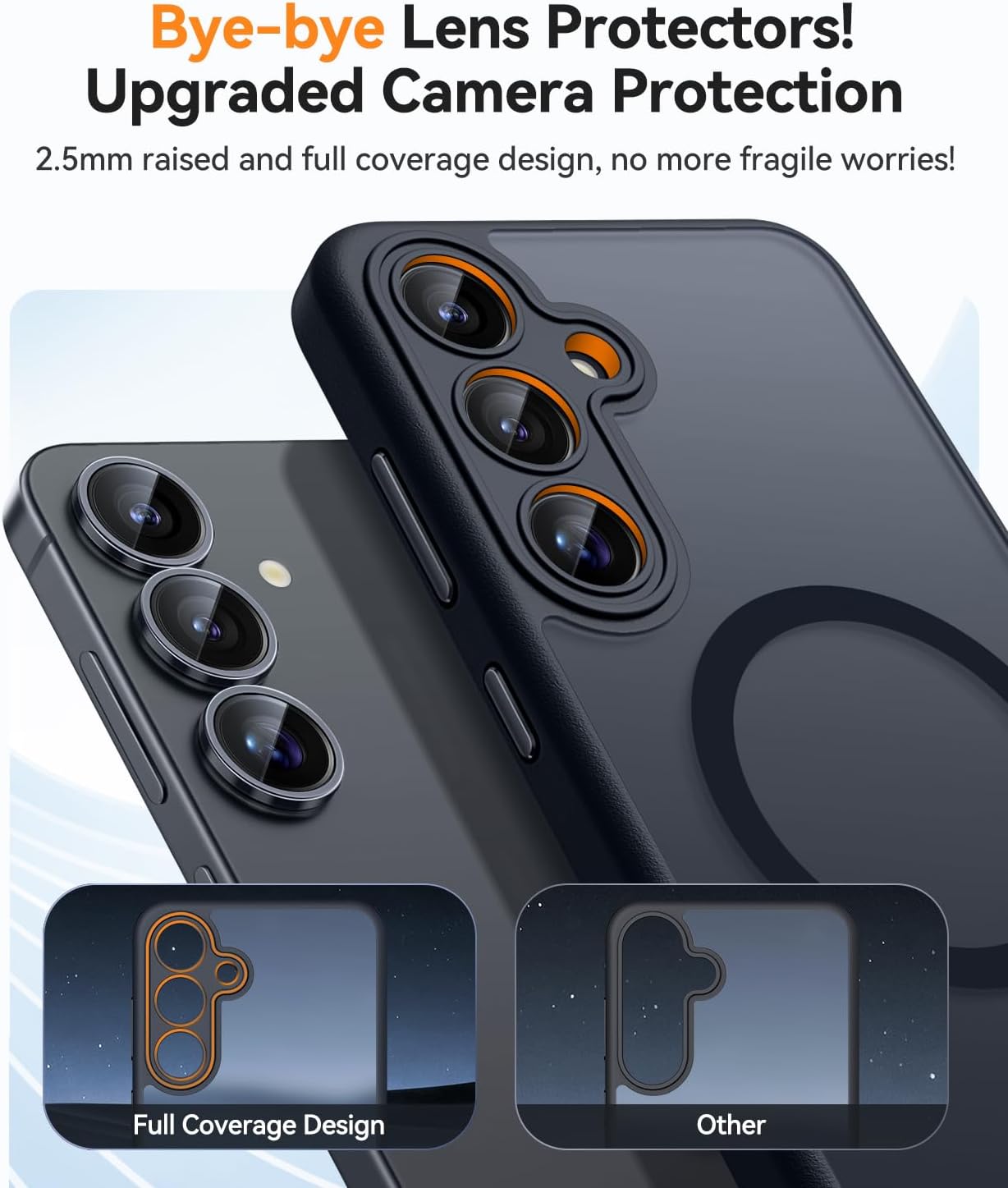 Thumbnail 2 de CANSHN Coque Magnétique pour Samsung Galaxy S24 6,2 pouces - Texture matte translucide et protection caméra renforcée
