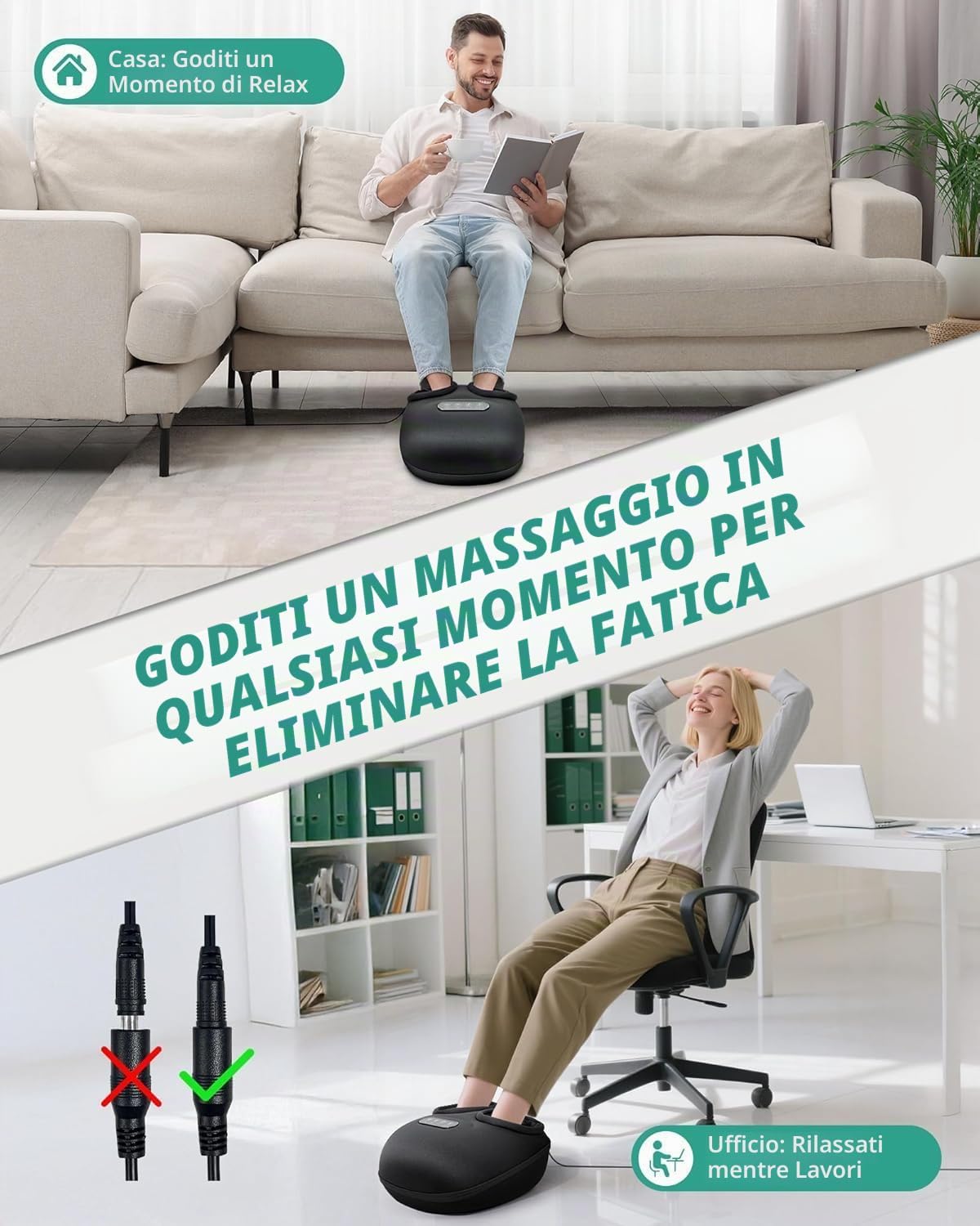 Detalle de Medcursor Massaggiatore per piedi con calore: sollievo profondo e impasto mirato per casa o ufficio