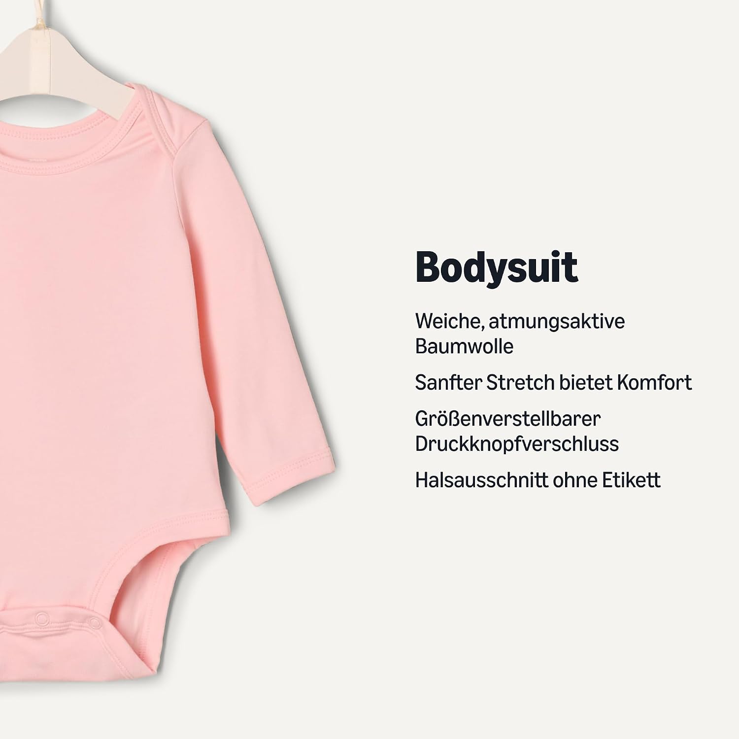 Detalle 2 de Amazon Essentials x Sofia Grainge Langärmliger Baby-Body mit Rundhalsausschnitt, 3er Pack