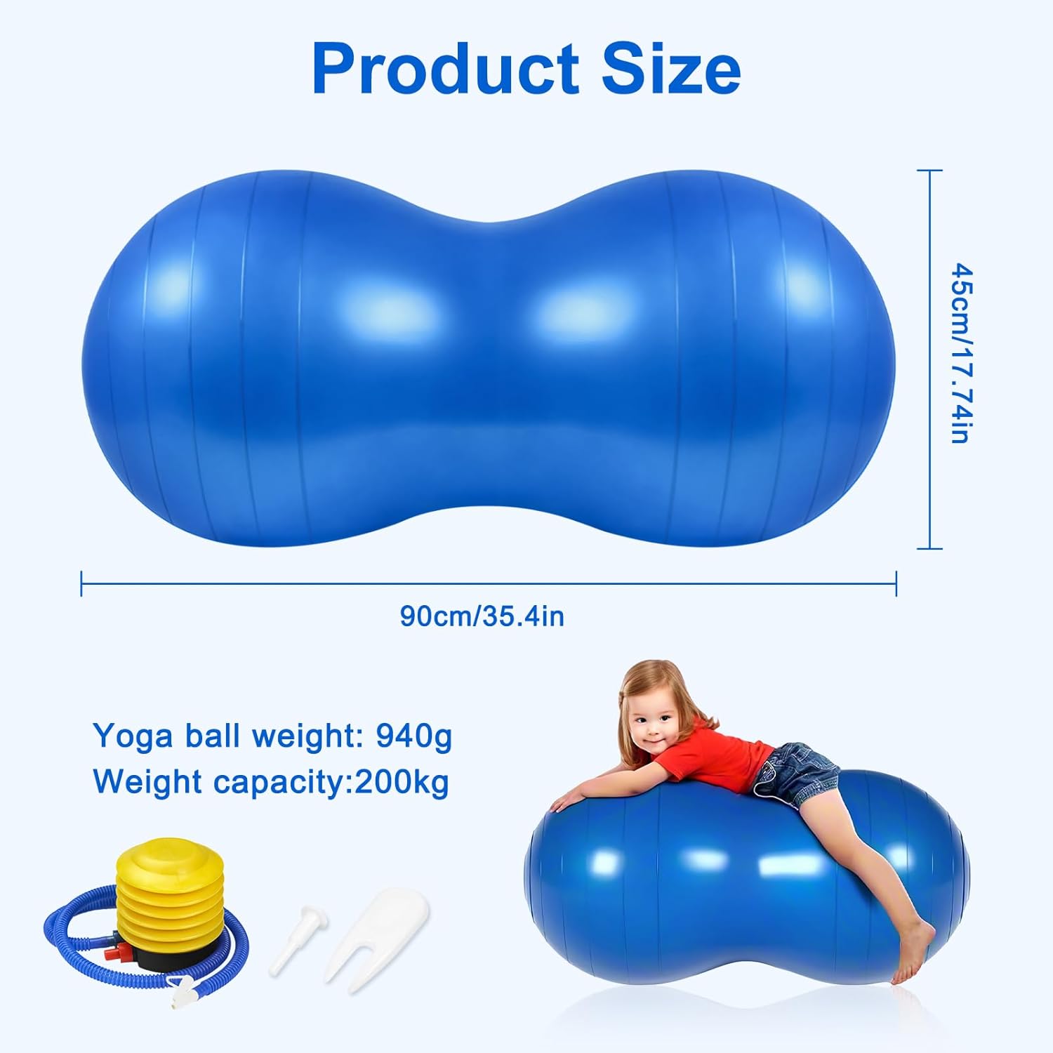 Thumbnail 1 de flintronic Yoga Ball Peanut Ball 90 × 45 cm – Gymnastikball für Yoga, Pilates und Kinder