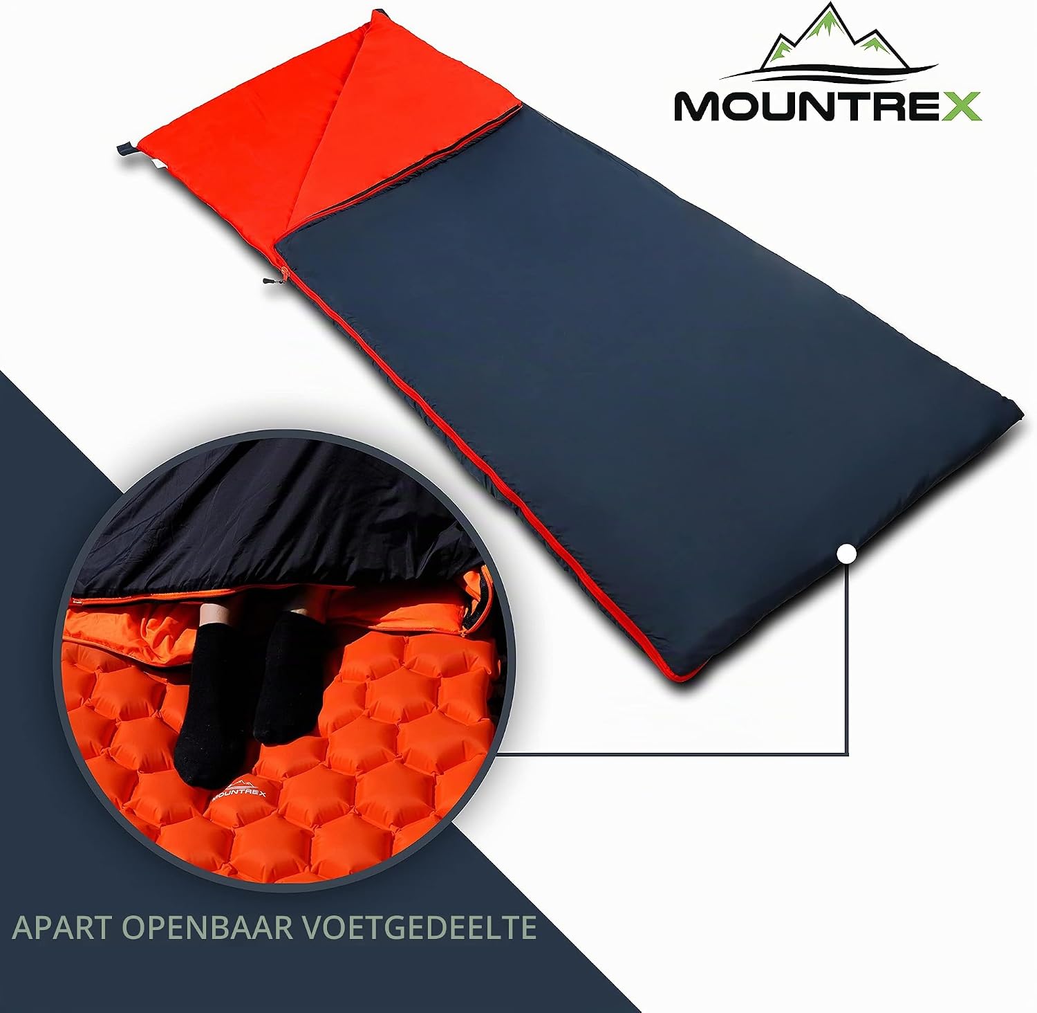 Detalle 2 de MOUNTREX zomerslaapzak, 730 g, 200 x 75 cm en koppelbaar