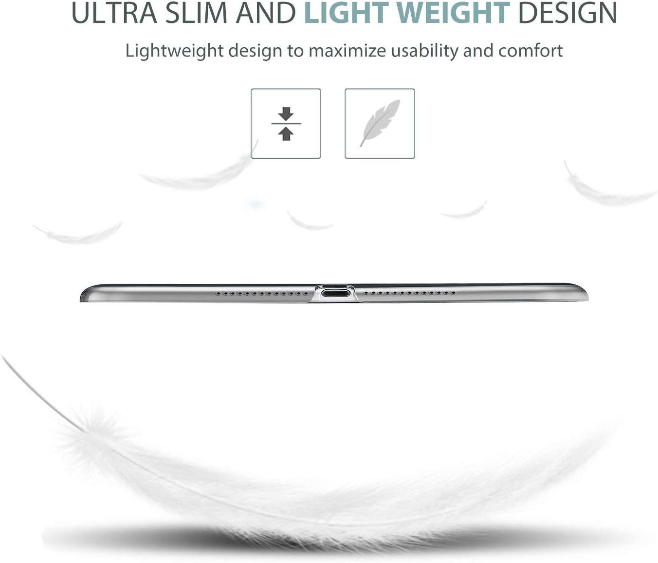Detalle de ProCase Smart Case for iPad 9.7 Inch (2017/2018) – Ultra Slim Frosted Back in White