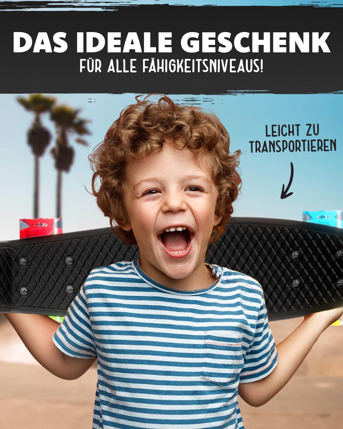 Detalle 1 de D Deleven Skateboard mit LED 56 cm
