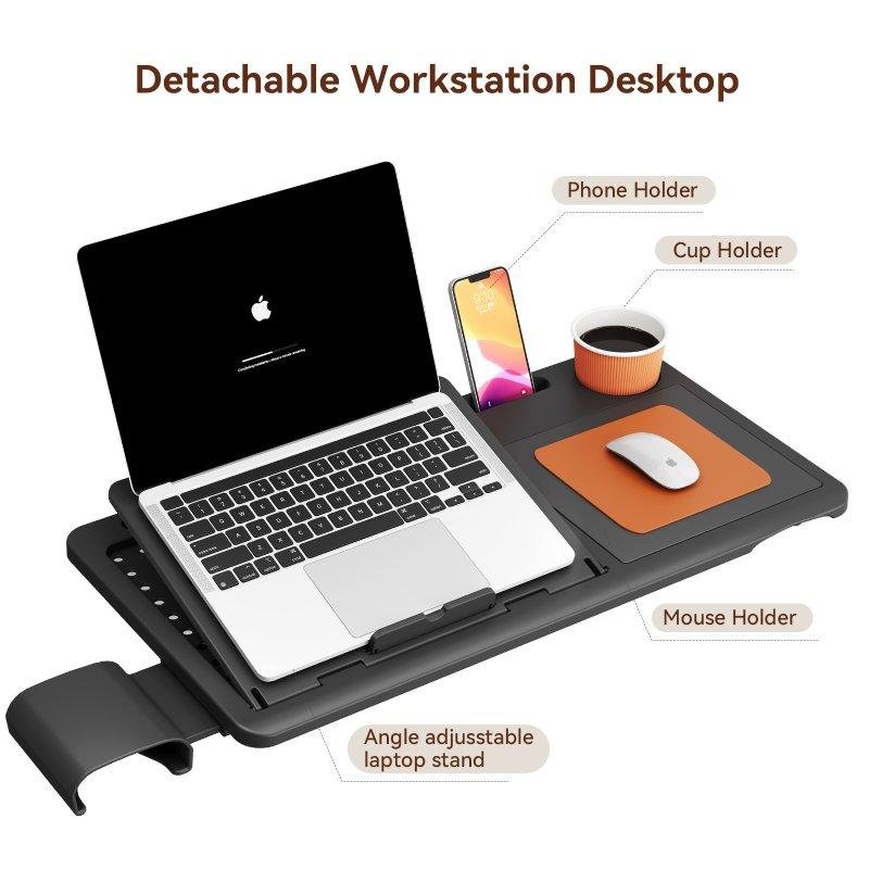 Detalle de Newtral MagicH003B, silla ergonómica con escritorio desmontable y soporte lumbar adaptativo