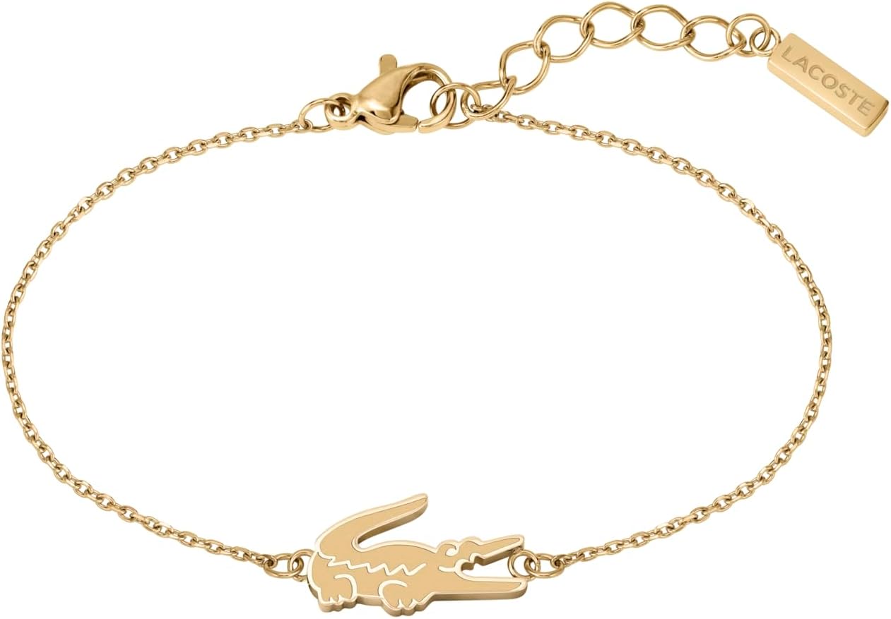Detalle de Lacoste Gliederarmband Damen – Crocodile Kollektion in Silber, Gelbgold oder Nelkengold
