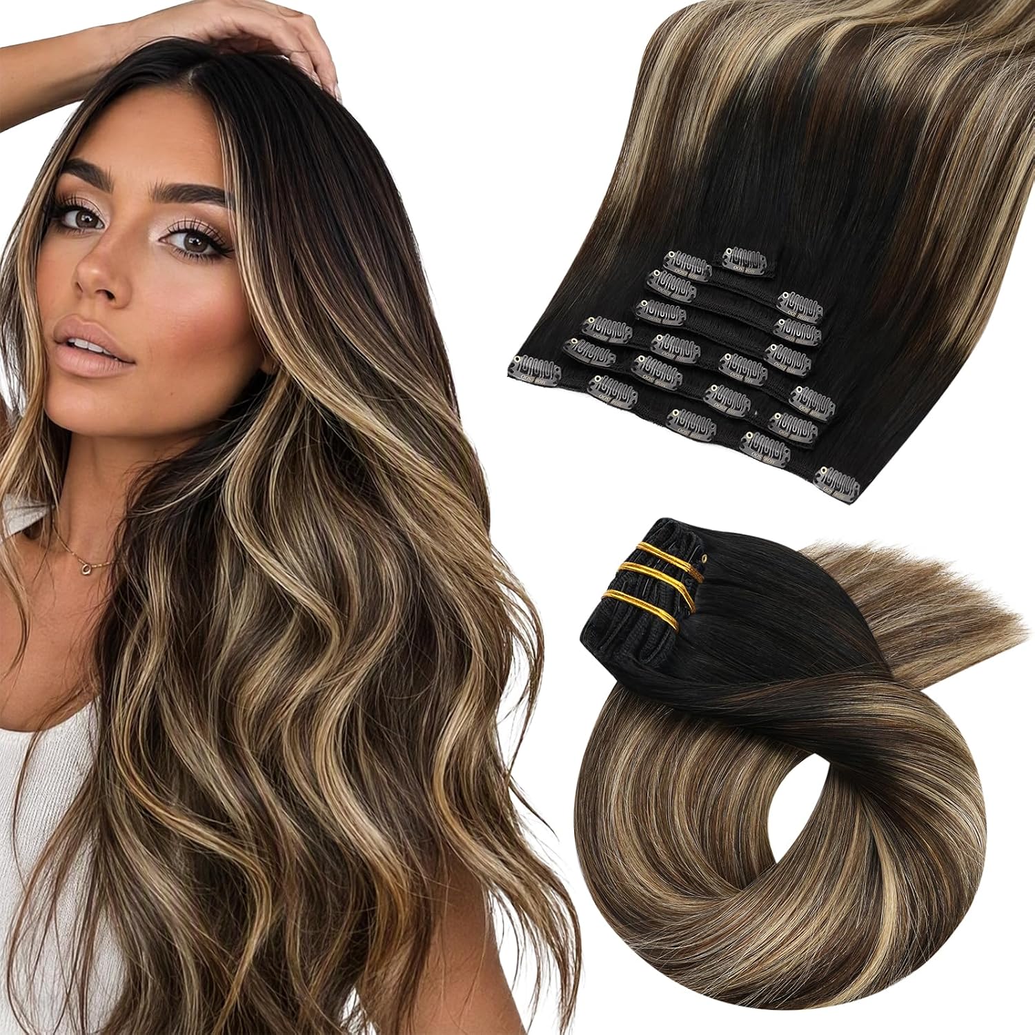 Detalle de Moresoo 18in 120g Clip‑In Hair Extensions