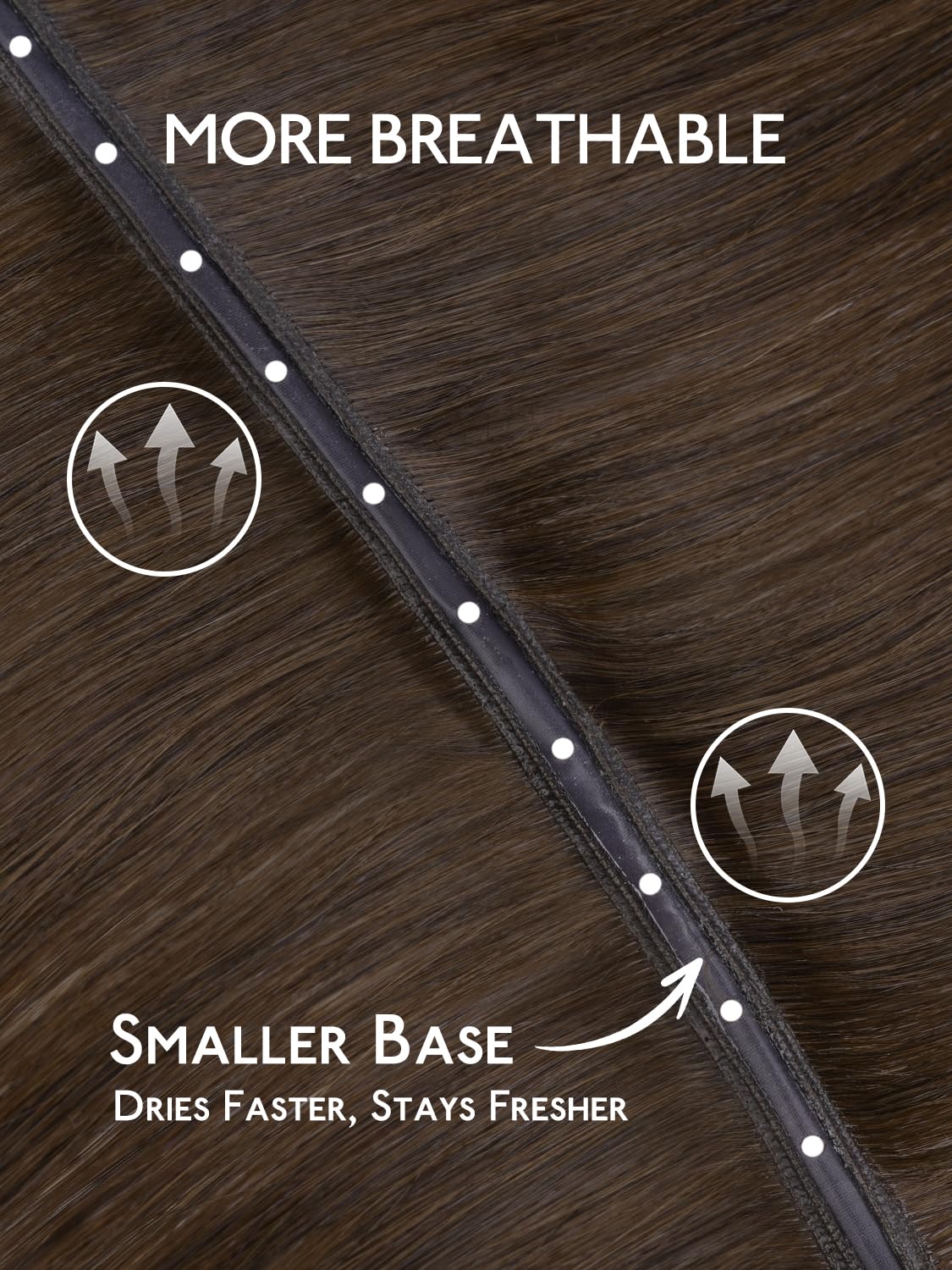 Detalle 2 de WENNALIFE WEDGeHoSI#4-18 Butterfly Weft Hair Extensions, 18-Inch Remy Hair