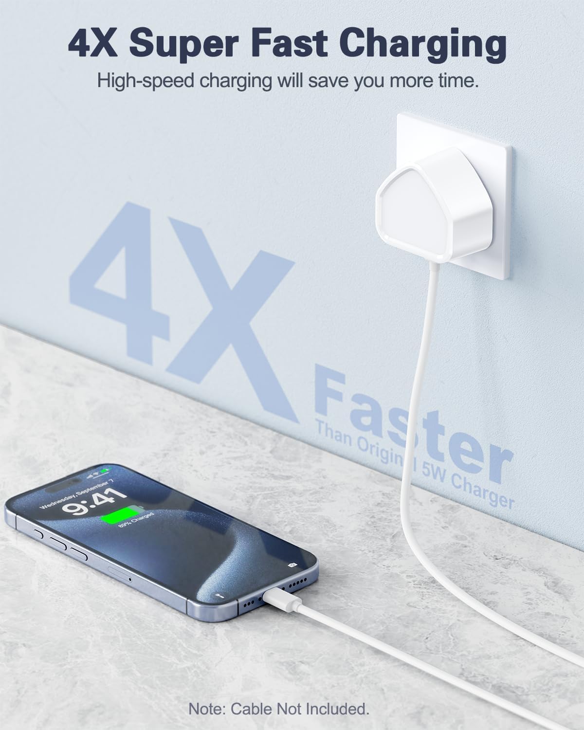 Thumbnail 2 de USB C Plug, 2-Pack 25W UK USB-C Fast Charger Plug for iPhone & iPad
