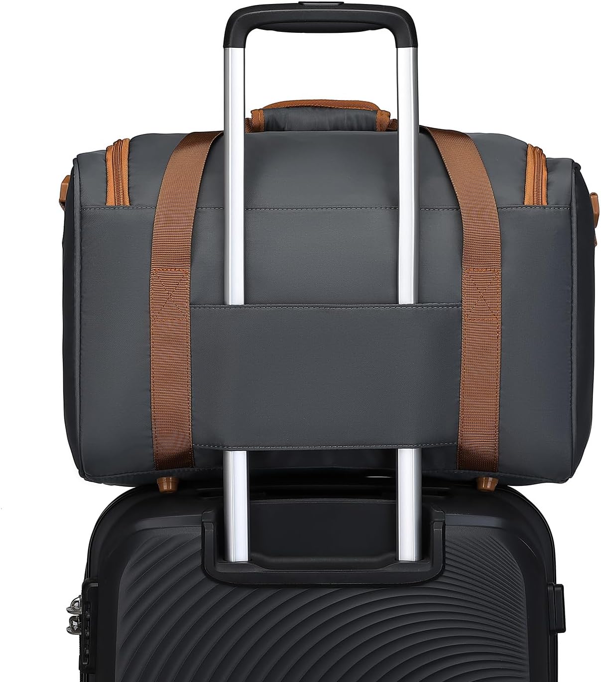 Thumbnail 6 de Kono Ryanair 40x20x25 Under The Seat Holdall Cabin Hand Luggage Travel Bag, 20L (Grey/Brown)