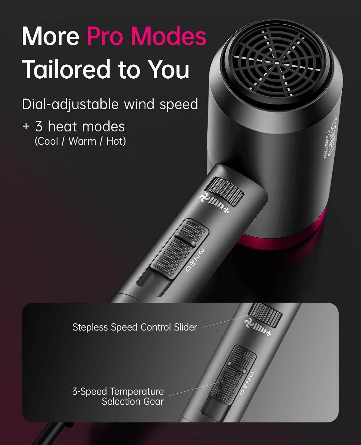Thumbnail 4 de CONFU Ionic Blow Dryer 1600W Lightweight hairdryer
