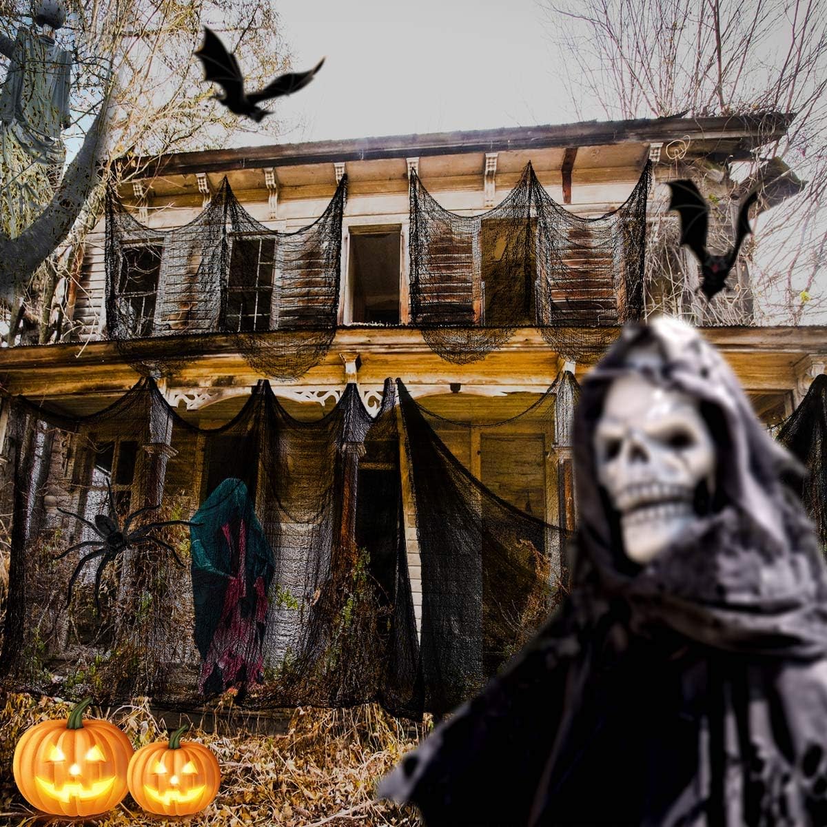 Detalle de Tmflexe Halloween Creepy Cloth, 80 x 400 in.