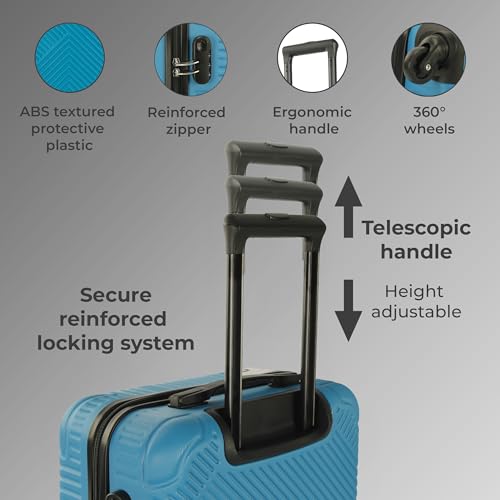 Thumbnail 3 de Neo 3 Piece Hard Shell Luggage Set (20", 24", 28") – ABS Lightweight, 360° Wheels, Electric Blue