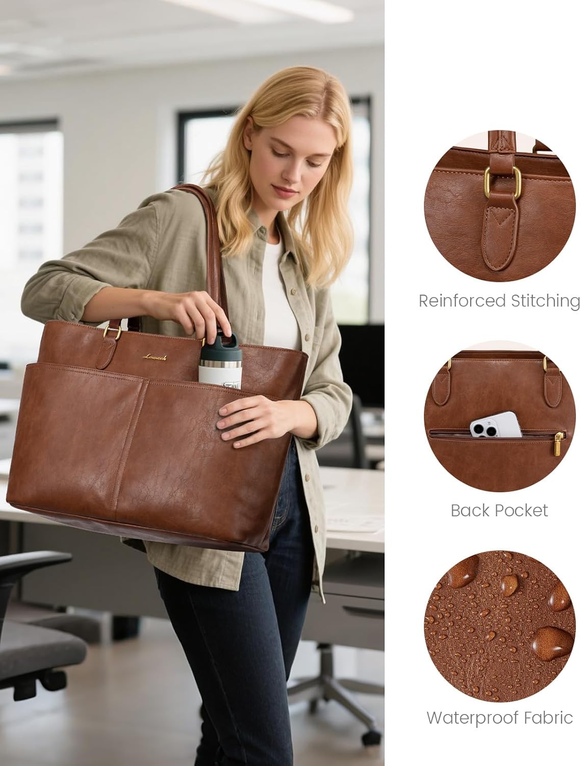 Thumbnail 5 de LOVEVOOK Borsa Donna Tote Grande Elegante con Porta PC — Lifestyle e Lavoro