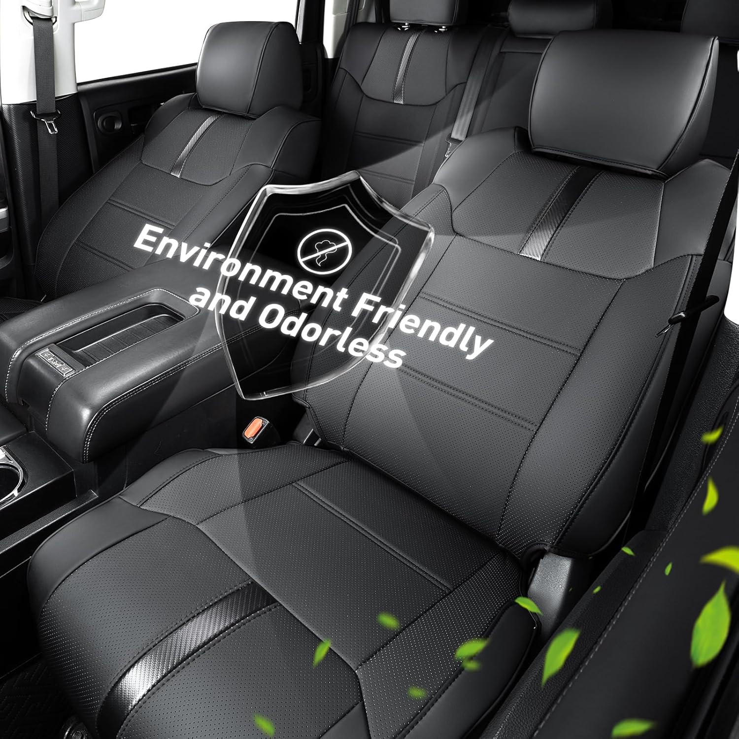 Thumbnail 5 de Super Cover for Toyota Tundra CrewMax 2014-2021 Seat Covers – Full Leather Look with Carbon Fiber