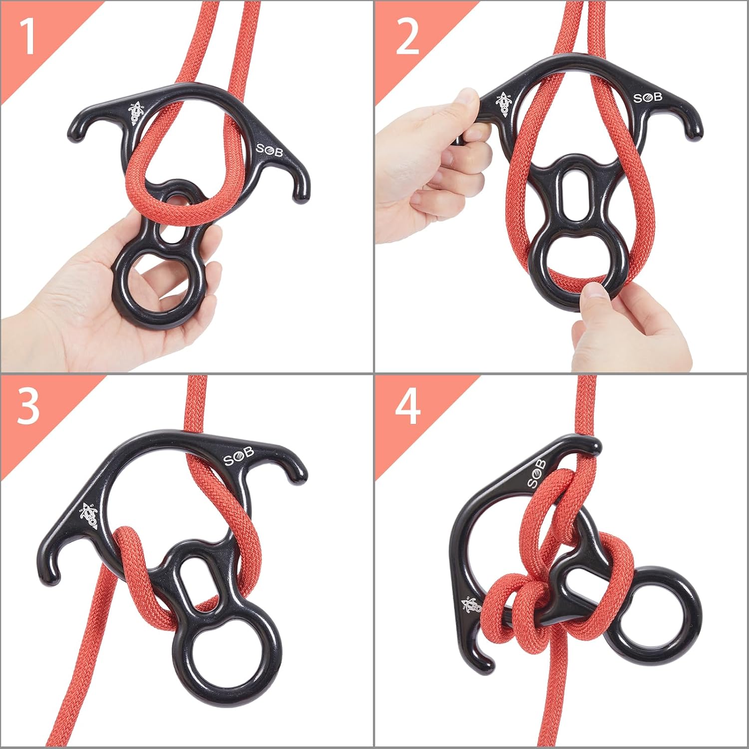 Detalle 1 de SOB Discensore per arrampicata e calata Ríg 8 in lega di alluminio (8–13 mm)