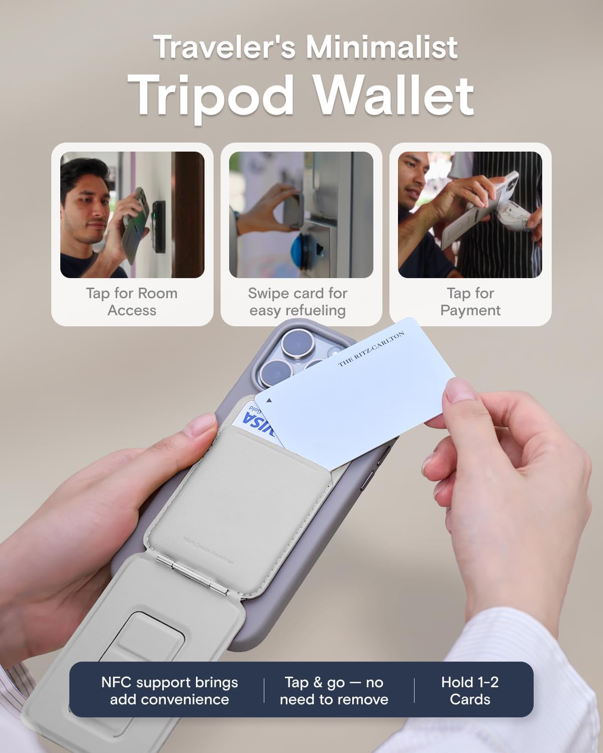 Thumbnail 3 de MOFT Portefeuille Magnétique Trépied: 3-en-1 pour smartphone, porte-cartes et support