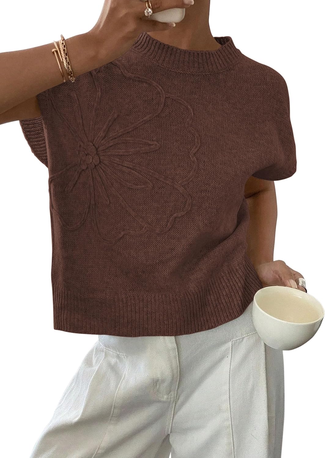 Thumbnail 5 de PRETTYGARDEN 2026 Flower Knit Sweater Vest S