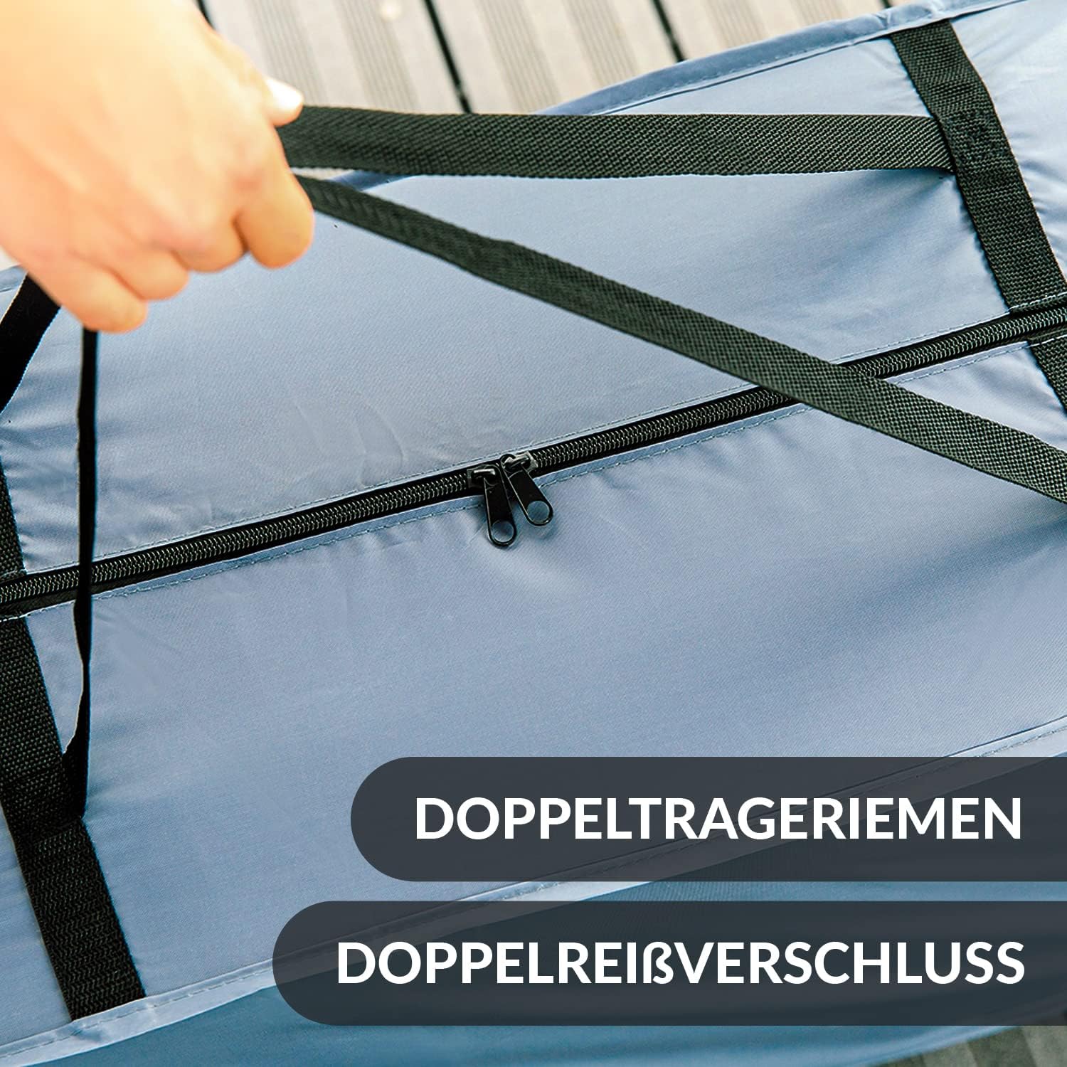 Detalle 2 de Chefarone CHEF000028 opberghoes voor tuinkussens, 420D polyester met rits