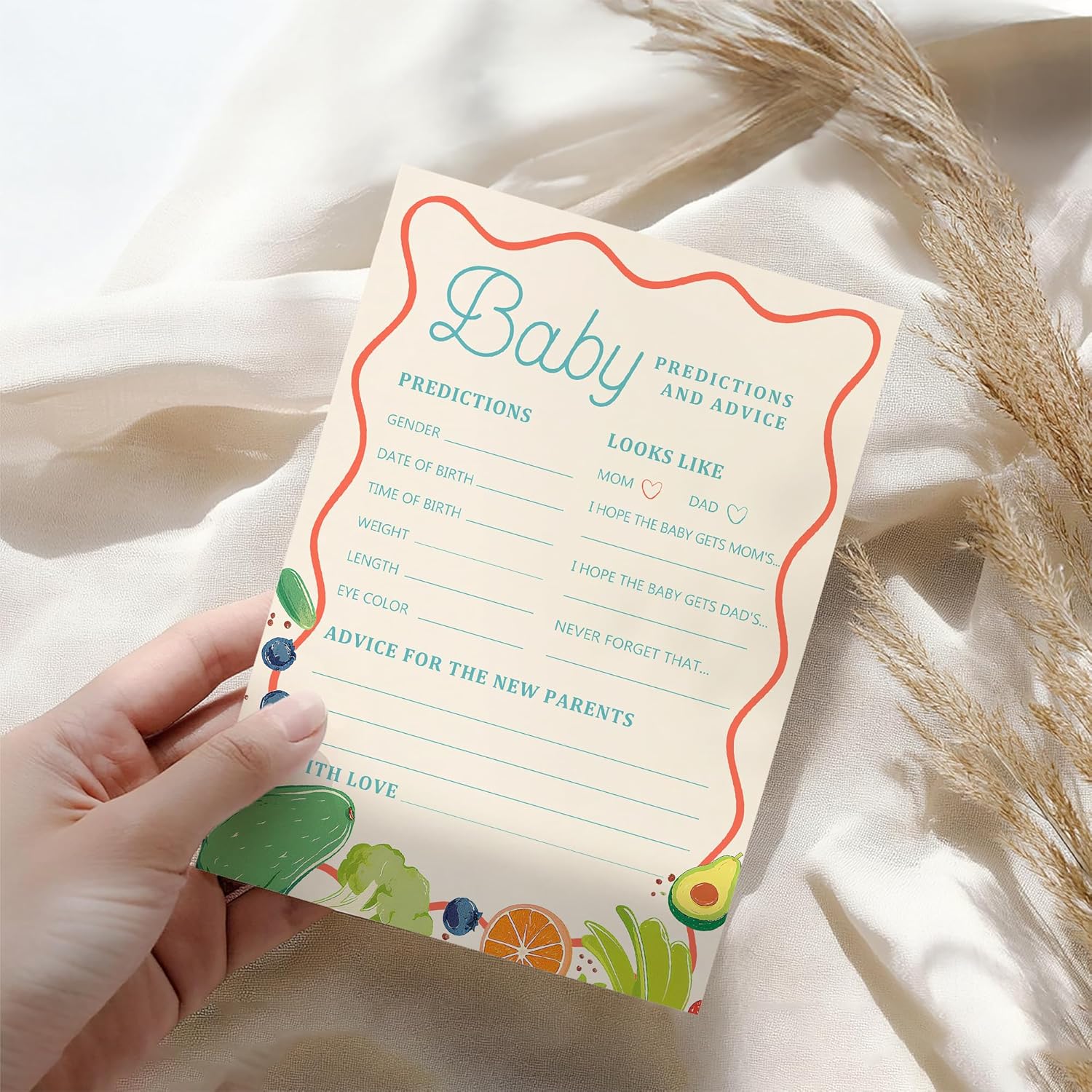 Detalle de 25 x Baby Prediction Cards for Baby Shower – Retro Locally Grown