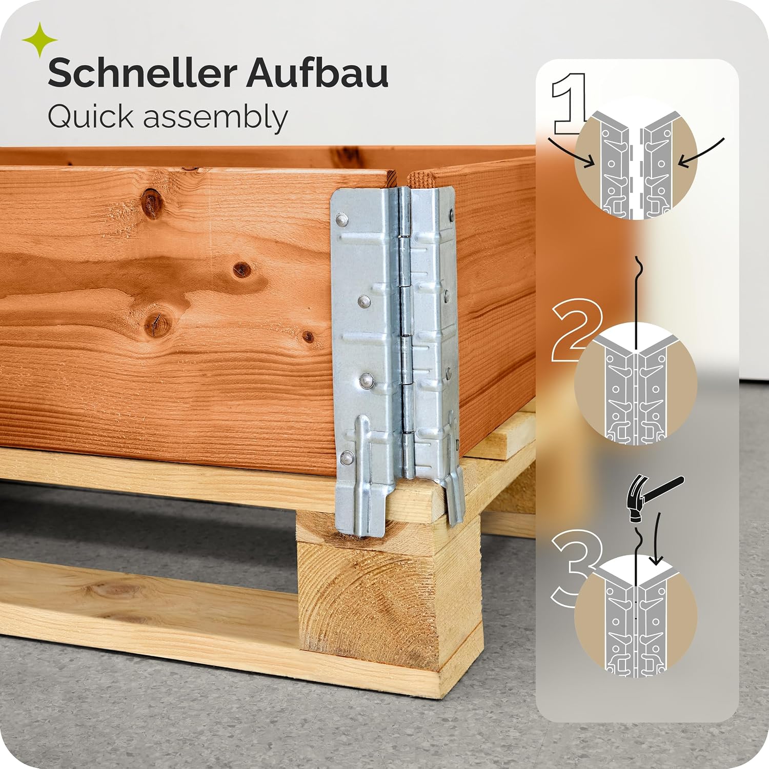 Thumbnail 2 de Garronda Telaio aggiuntivo in legno per pallet – Cassa di stoccaggio in legno Marrone 2 pezzi GD-0096