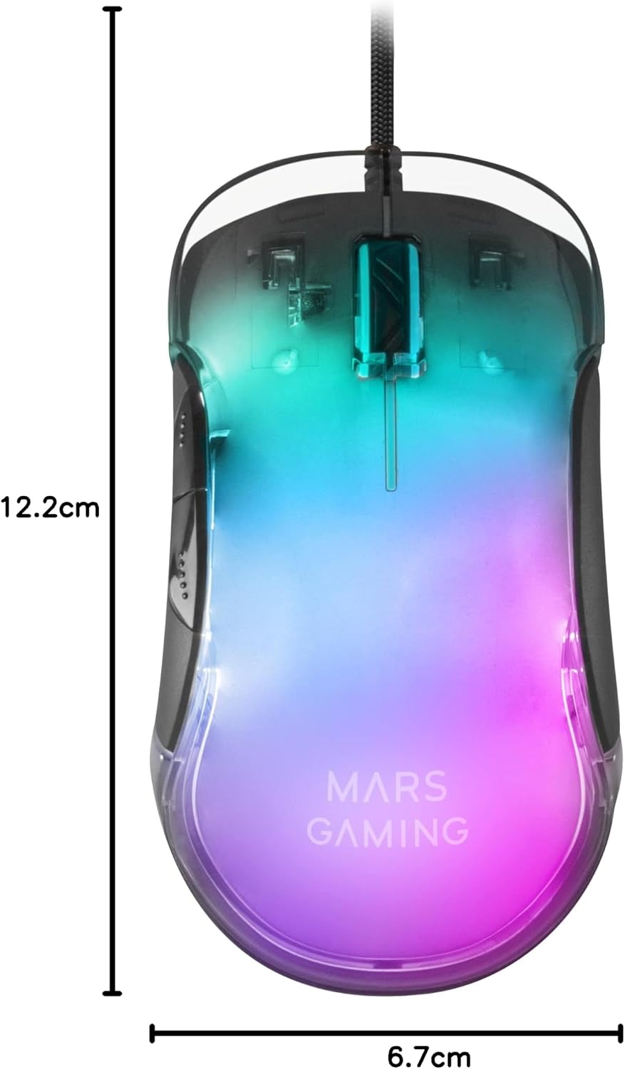 Thumbnail 4 de Mars Gaming MMGLOW spelmus med RGB Chroma-Glow, 12800 DPI och spegelfinish