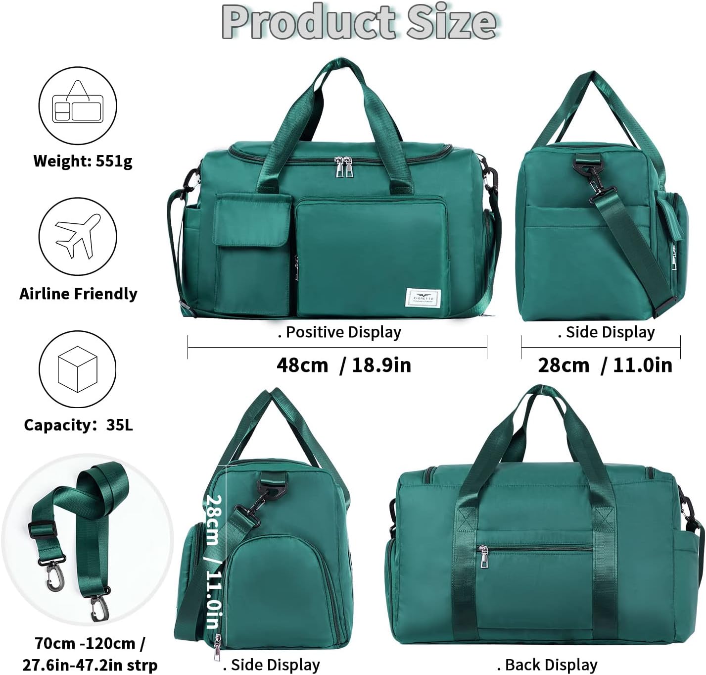 Detalle 2 de FIORETTO Sports Gym Duffle 30L