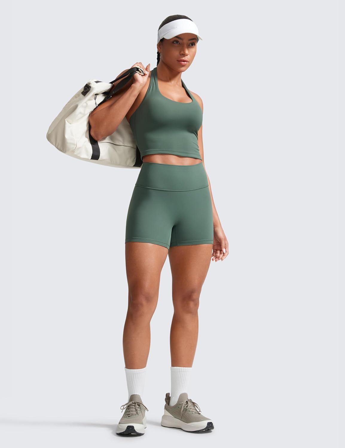 Detalle de Short de yoga CRZ YOGA Butterlift taille haute sans coutures devant (10 cm/15 cm)