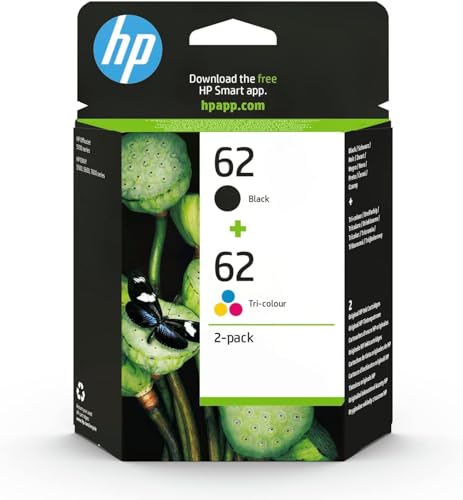 Detalle de HP 62 Noir et Trois Couleurs – Lot de 2 Cartouches d'Encre Originales
