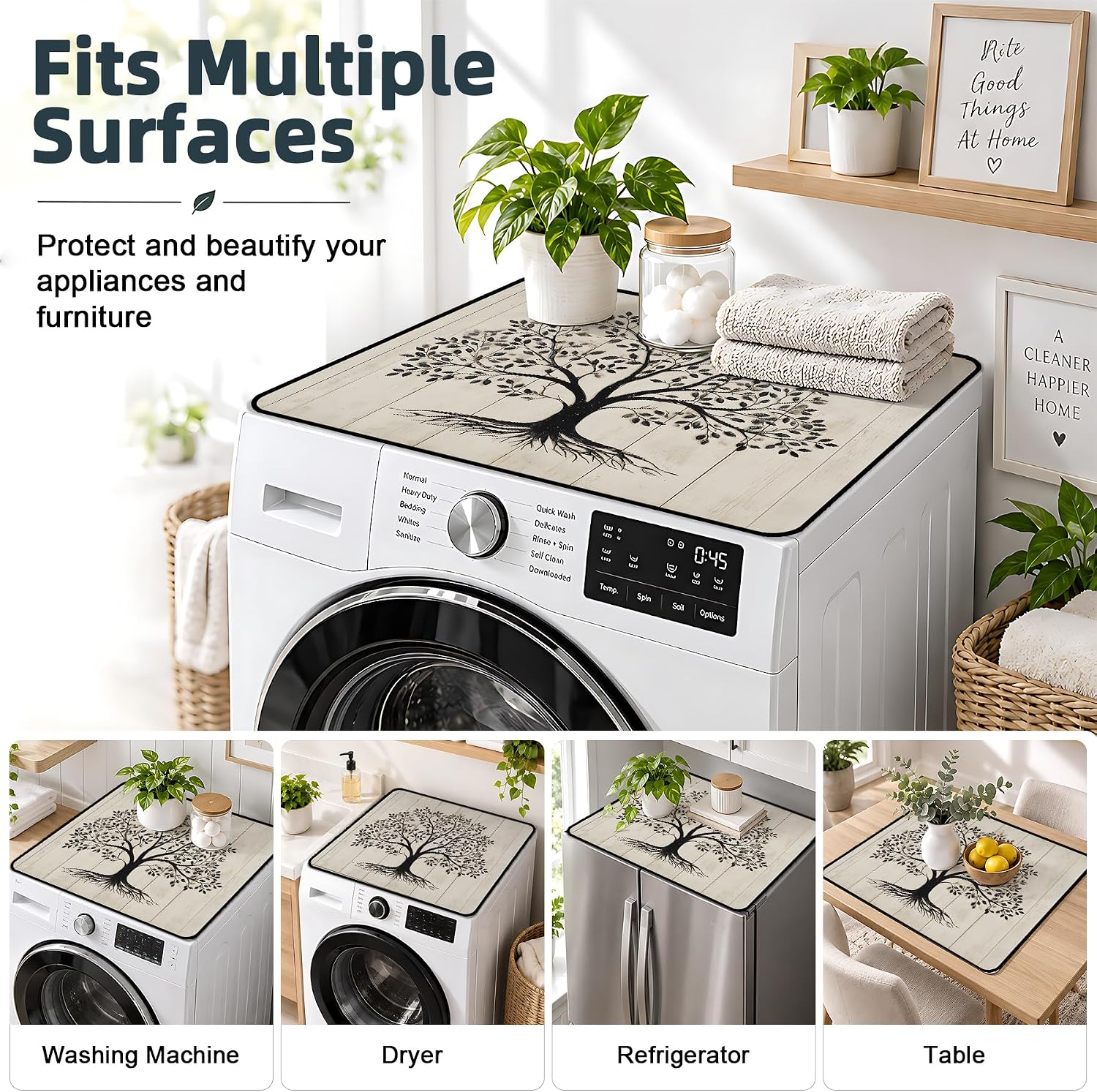 Thumbnail 5 de NYZE XYJD-002 Washer and Dryer Top Mat, Non-Slip, Waterproof, Tree of Life