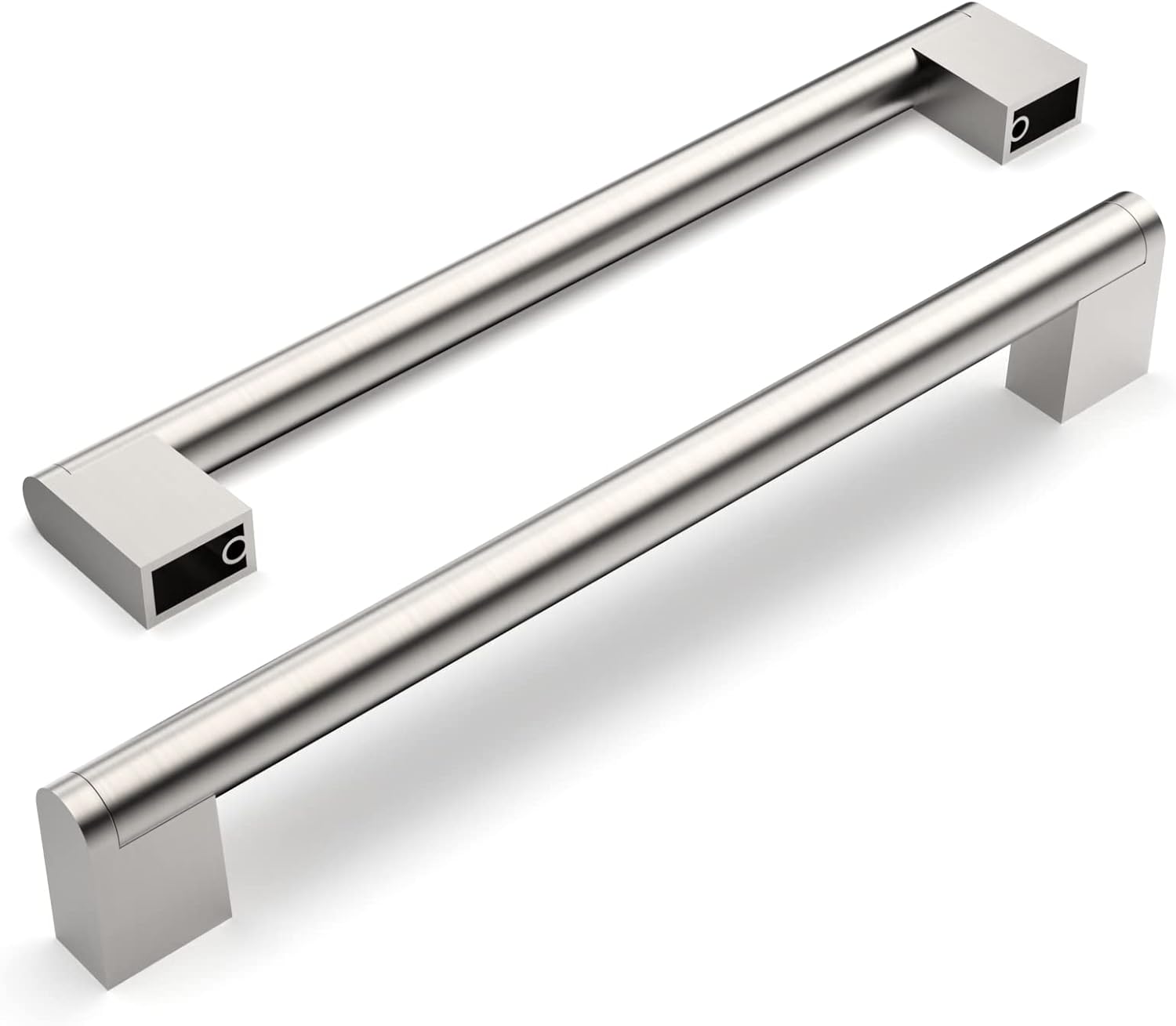 Amerdeco set da 5 maniglie per mobili da cucina in argento, interasse fori 192 mm