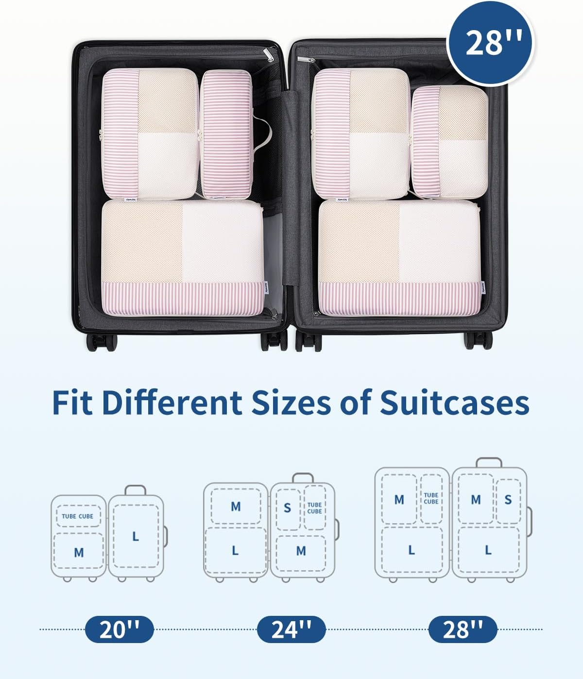 Thumbnail 2 de Narwey 7‑Piece Packing Cubes Set for Suitcases and Backpacks