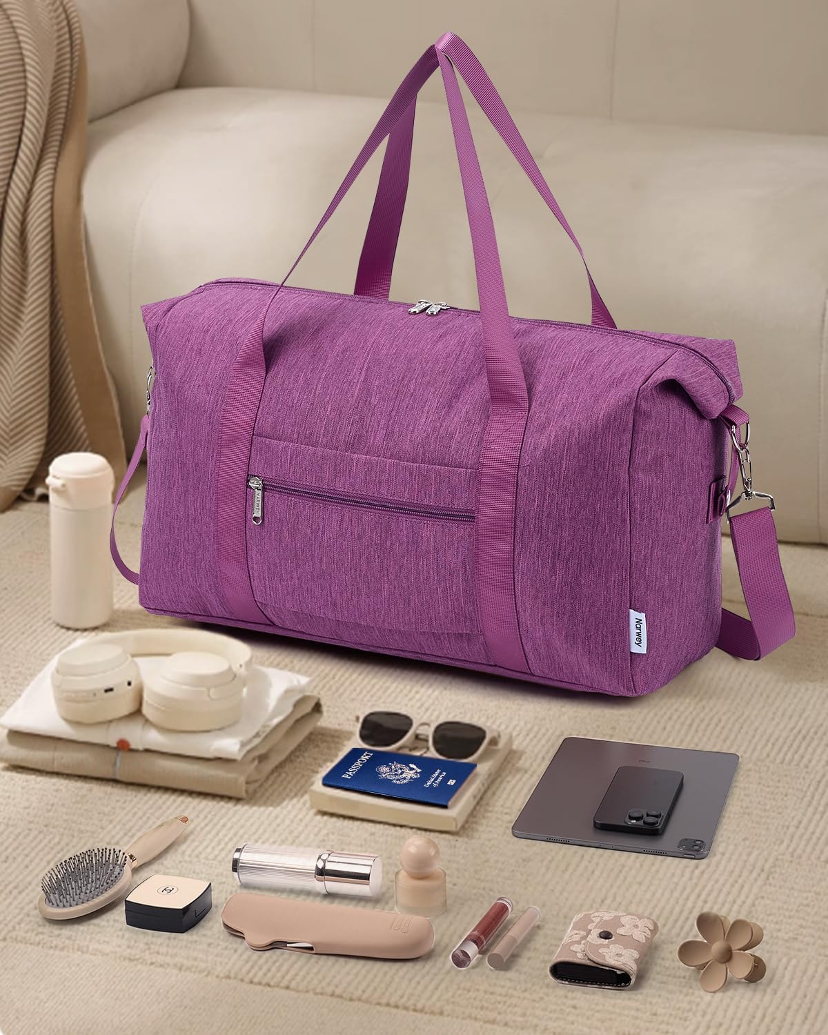 Thumbnail 6 de Narwey for Easyjet Cabin 45x36x20 Underseat Foldable Travel Duffel (25L) in Dark Purple