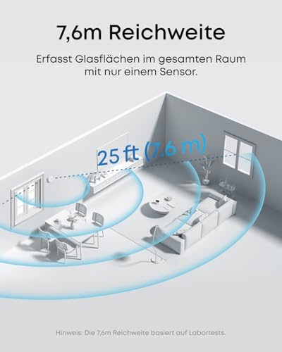 Detalle 1 de eufy Glasbruchsensor E10 – zuverlässige KI-Erkennung mit EU-HomeBase-Anforderung