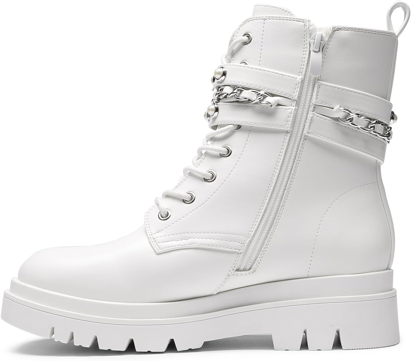 Detalle 2 de DREAM PAIRS Sdab2208w Women's Combat Boots with Chain Accents and Lug Sole