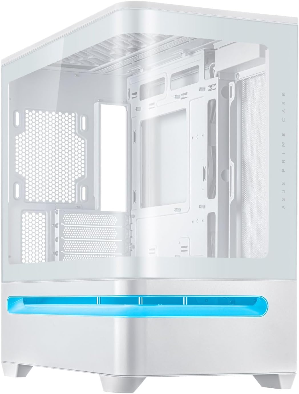 Detalle de ASUS Prime AP202 TG WHITE Micro-ATXケース 曲面強化ガラス・最大420mm GPU対応・ARGB搭載