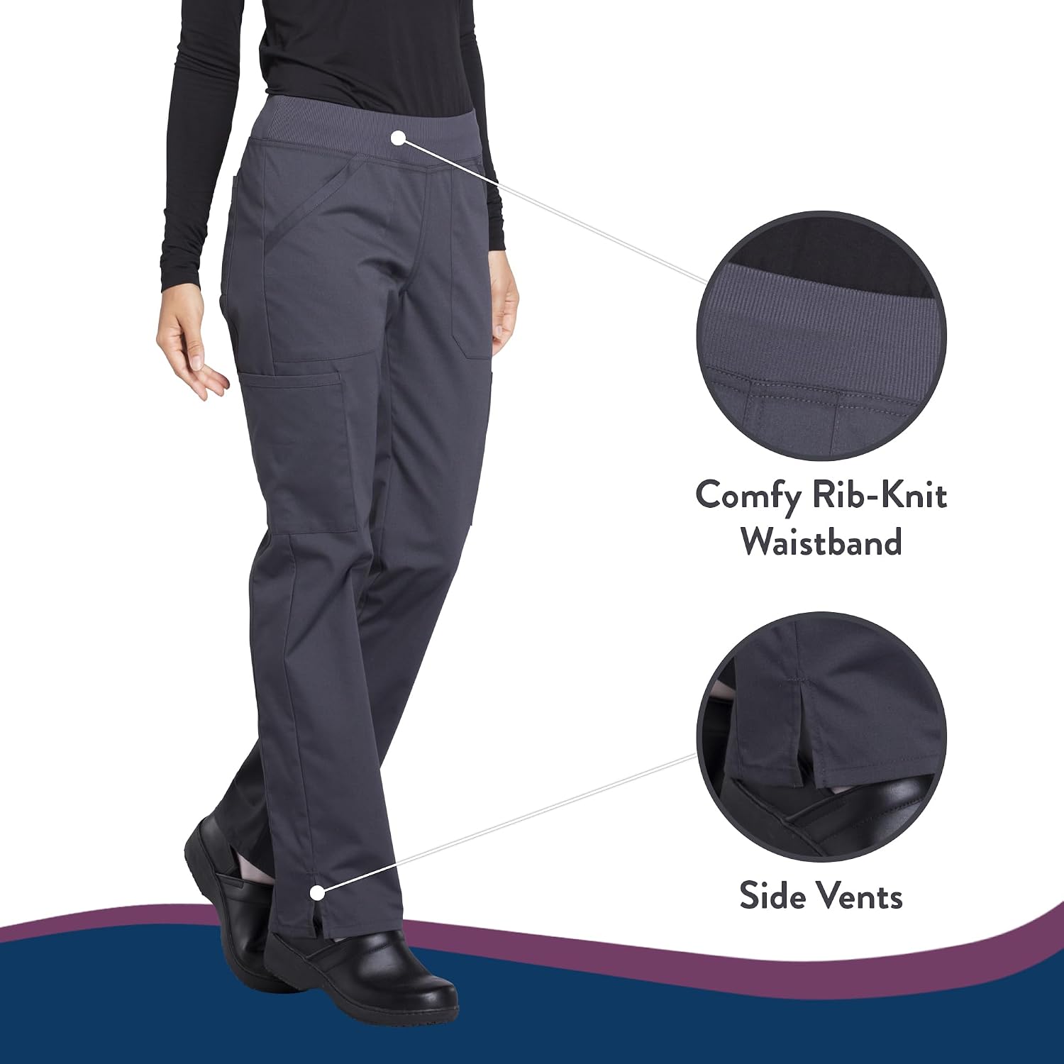 Thumbnail 4 de Cherokee Ww170t Women's Scrub Pants, 2-Way Stretch, Six Pockets