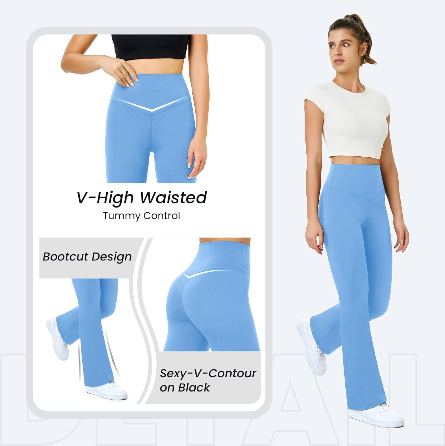 Thumbnail 4 de Glacspyg Yogahose Damen: Flared Sporthose mit hoher Taille & Bauchkontrolle für Fitness, Jogging & Training