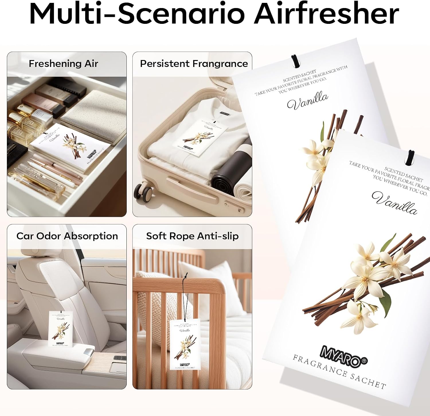 Detalle de MYARO Vanilla Scented Drawer Sachets 12-pack ๐
