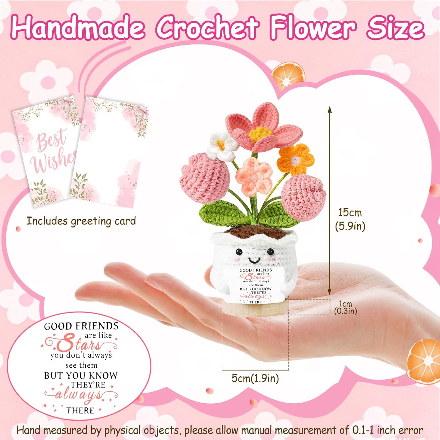 Detalle de Best Friend Crochet Tulip Gifts for Women – Thoughtful Friendship Tokens for Desk Decor