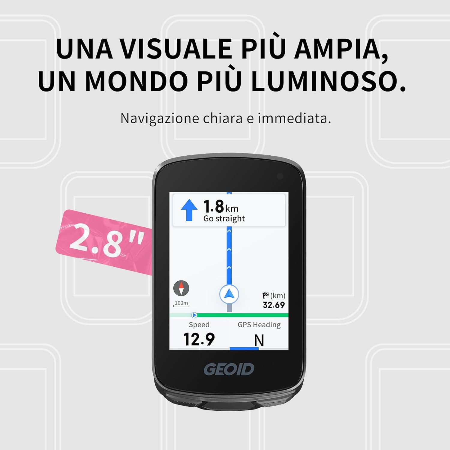 Thumbnail 2 de GEOID CC700 GPS ciclocomputer con schermo a colori da 2,8” e navigazione per traccia