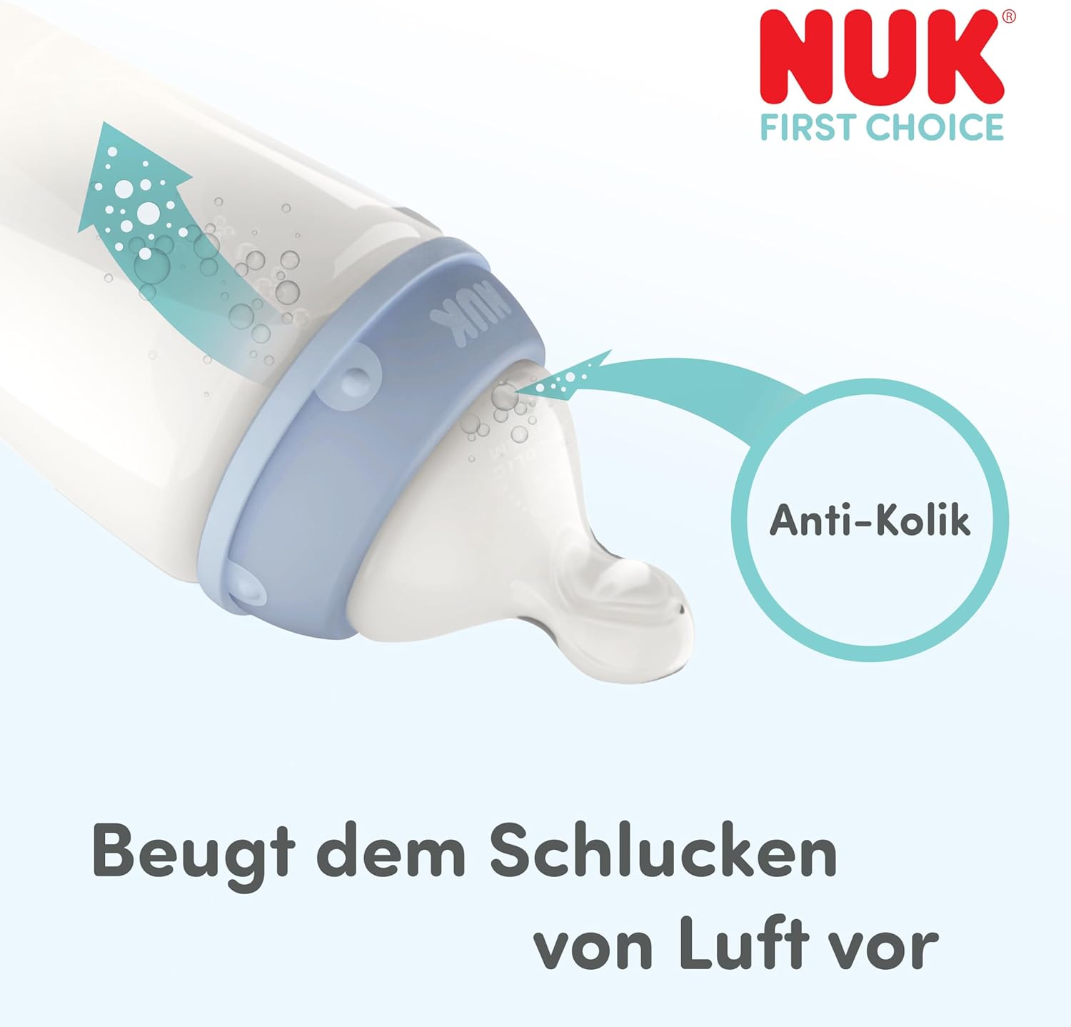 Thumbnail 2 de NUK First Choice Babyflaschensauger (ab 6+ Monaten) Anti-Kolik, Silikon – klein, 2 Stück