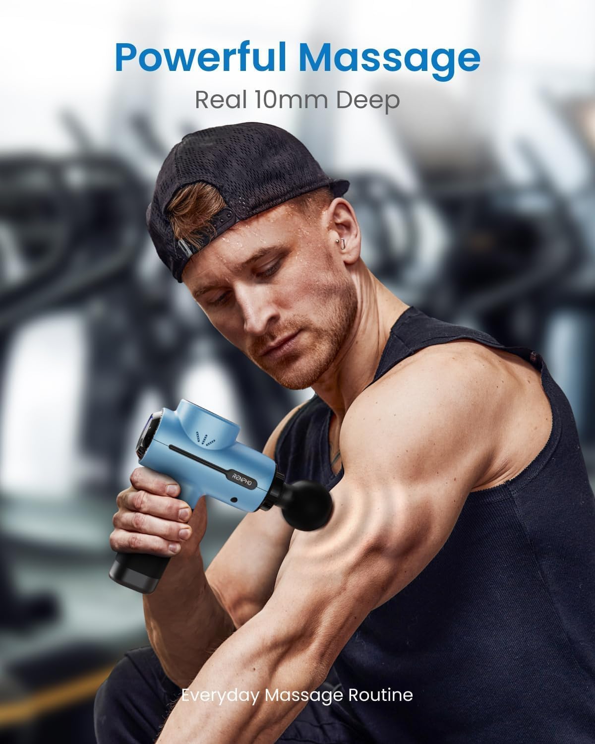 Thumbnail 3 de RENPHO Active Massage Gun für Tiefes Gewebe – kabellose Massagepistole mit bürstenlosem Motor und USB‑C Laden