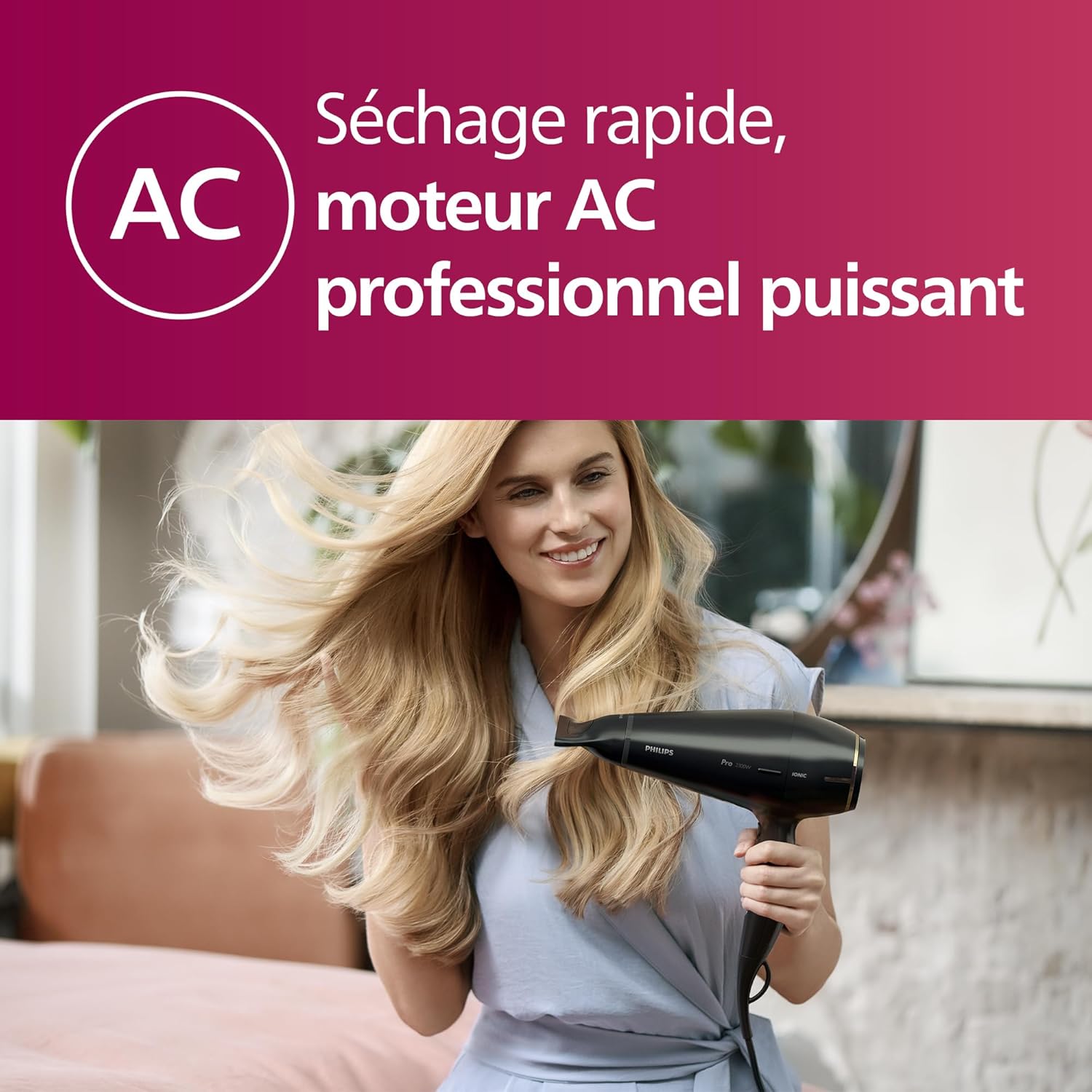 Detalle de Philips Hair Dryer Prestige Pro HPS920/00 : sèche-cheveux pro 2300 W avec ionique et deux concentrateurs