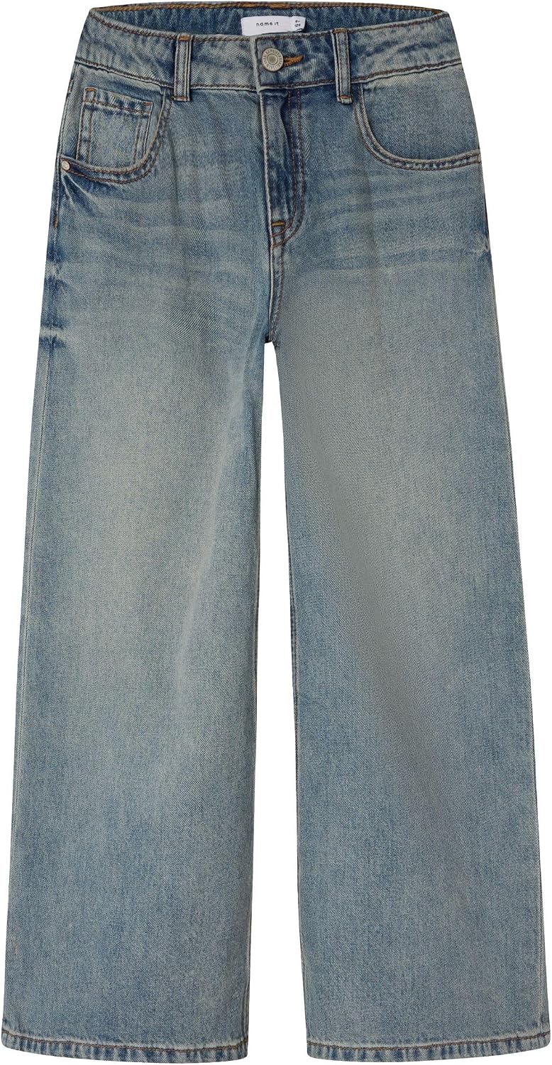 Detalle de NAME IT Nkfbella Skater Xwide Jeans 3111-za Noos – Jean coupe large, chic et confortable