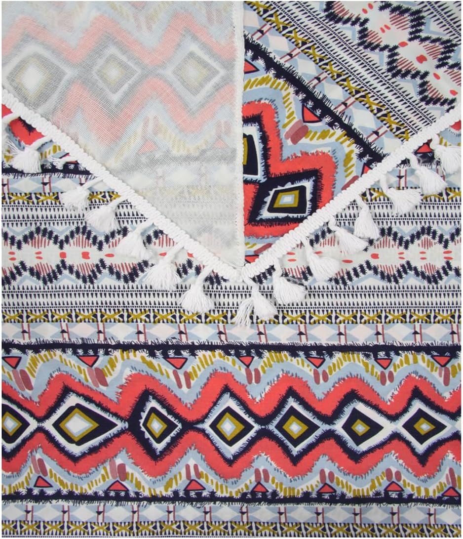 Thumbnail 3 de Majea Dreieckstuch Damen – Ethno Muster, 140 x 140 cm, 50% Viskose / 50% Baumwolle