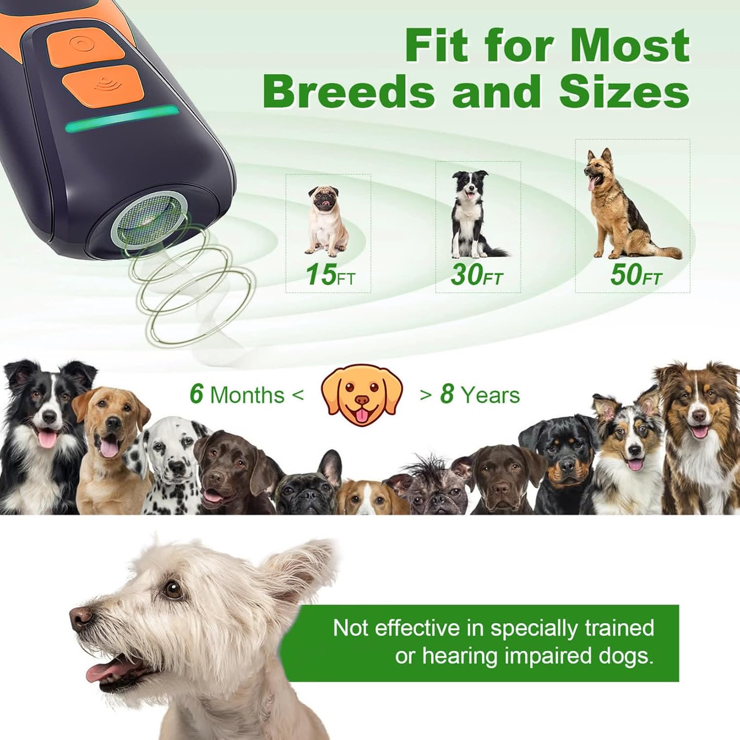 Thumbnail 5 de Honey Paws Ultrasonic Anti Barking Device for Dogs – 50ft Range, Rechargeable